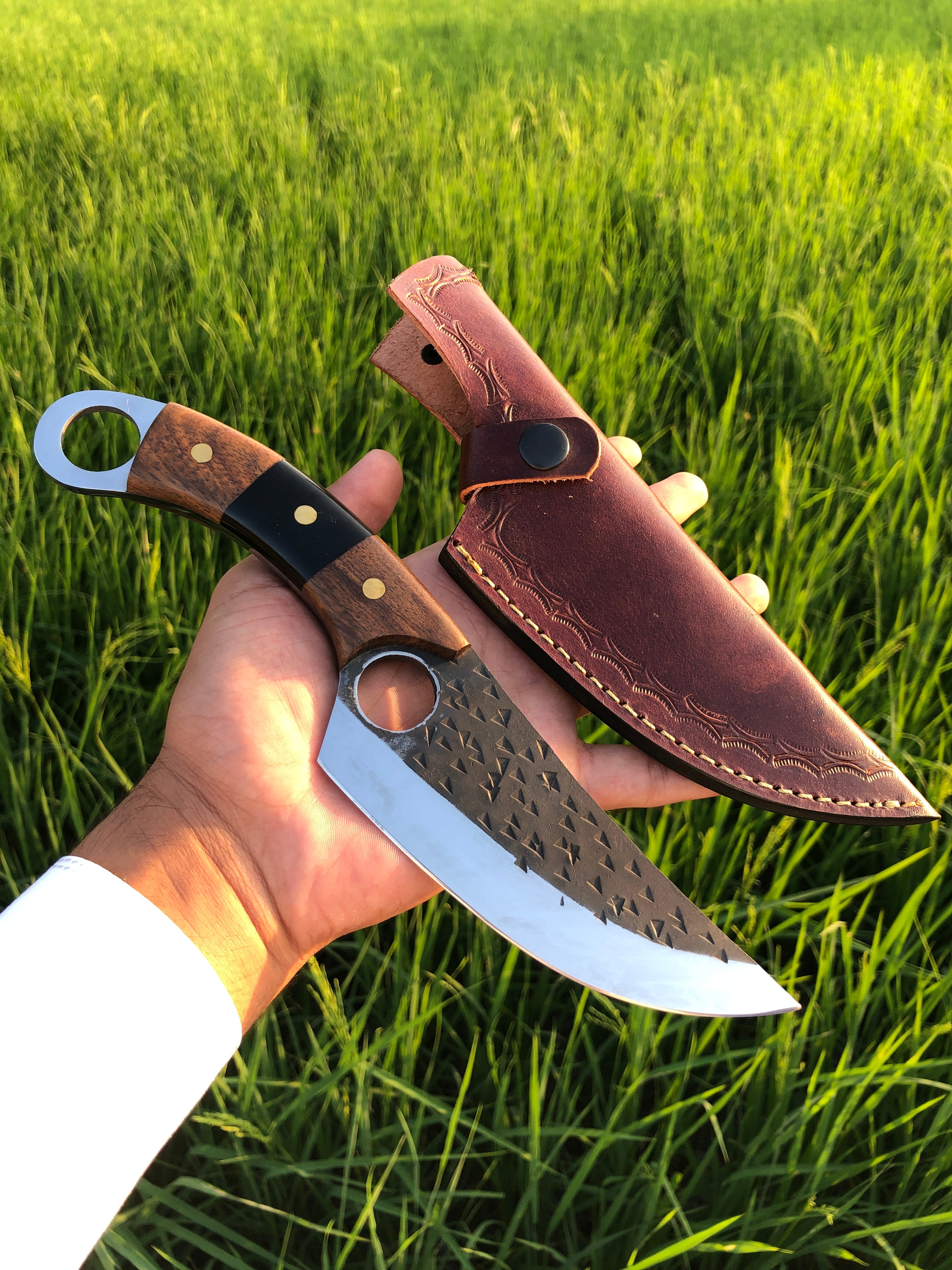 Custom Handmade Knife with Leather Sheath