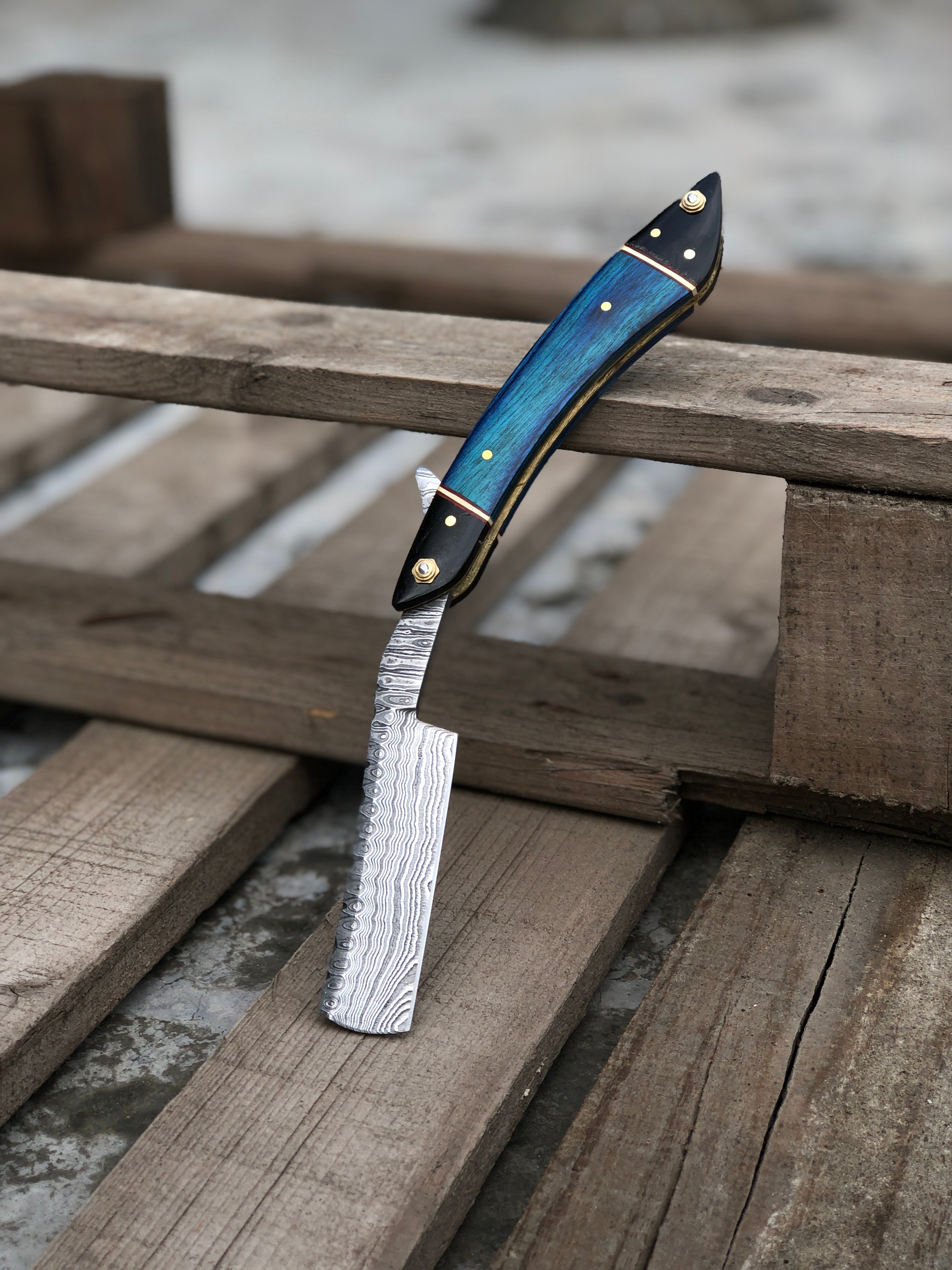 Handmade Damascus Straight Razor