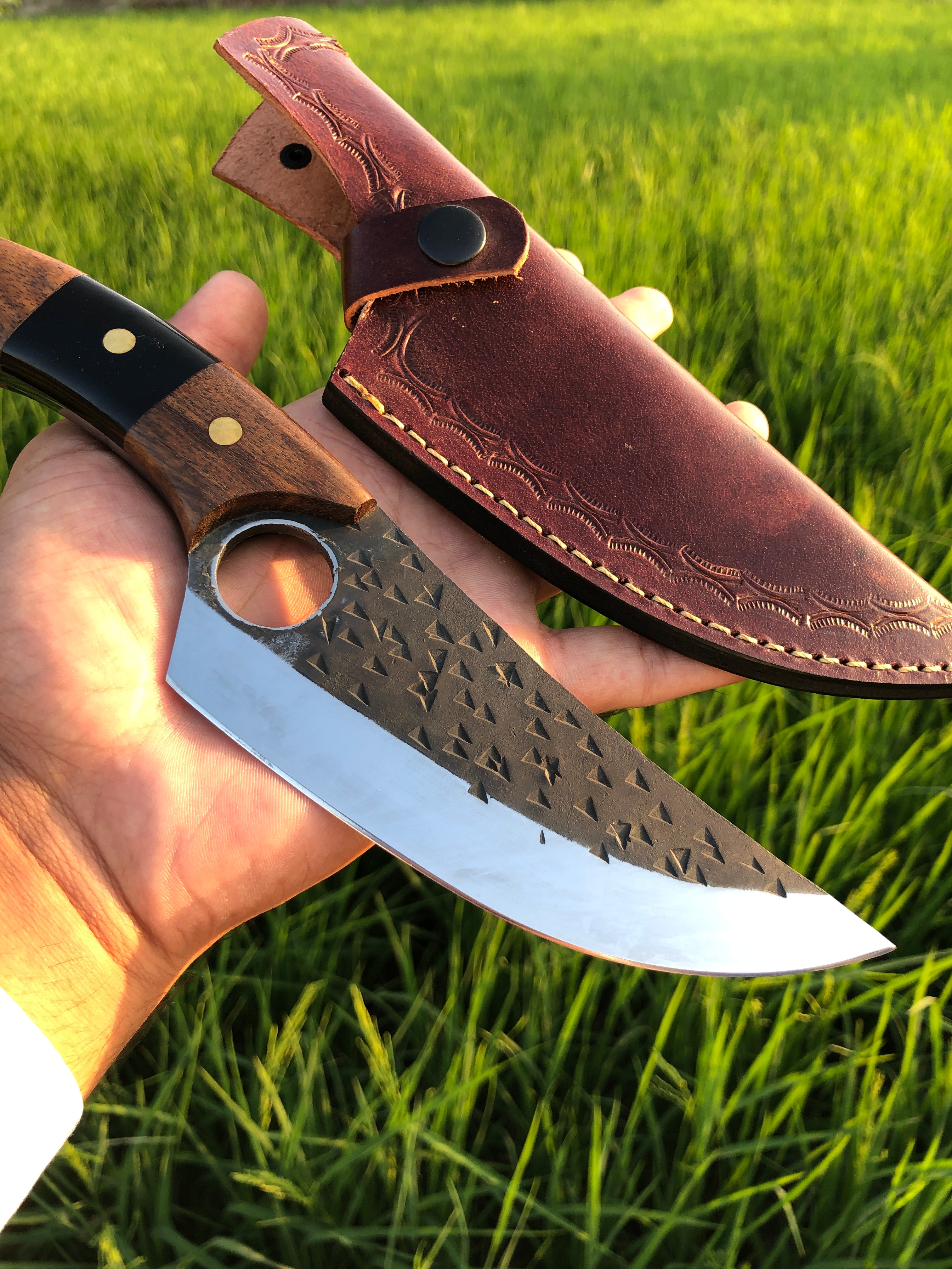 Custom Handmade Knife with Leather Sheath