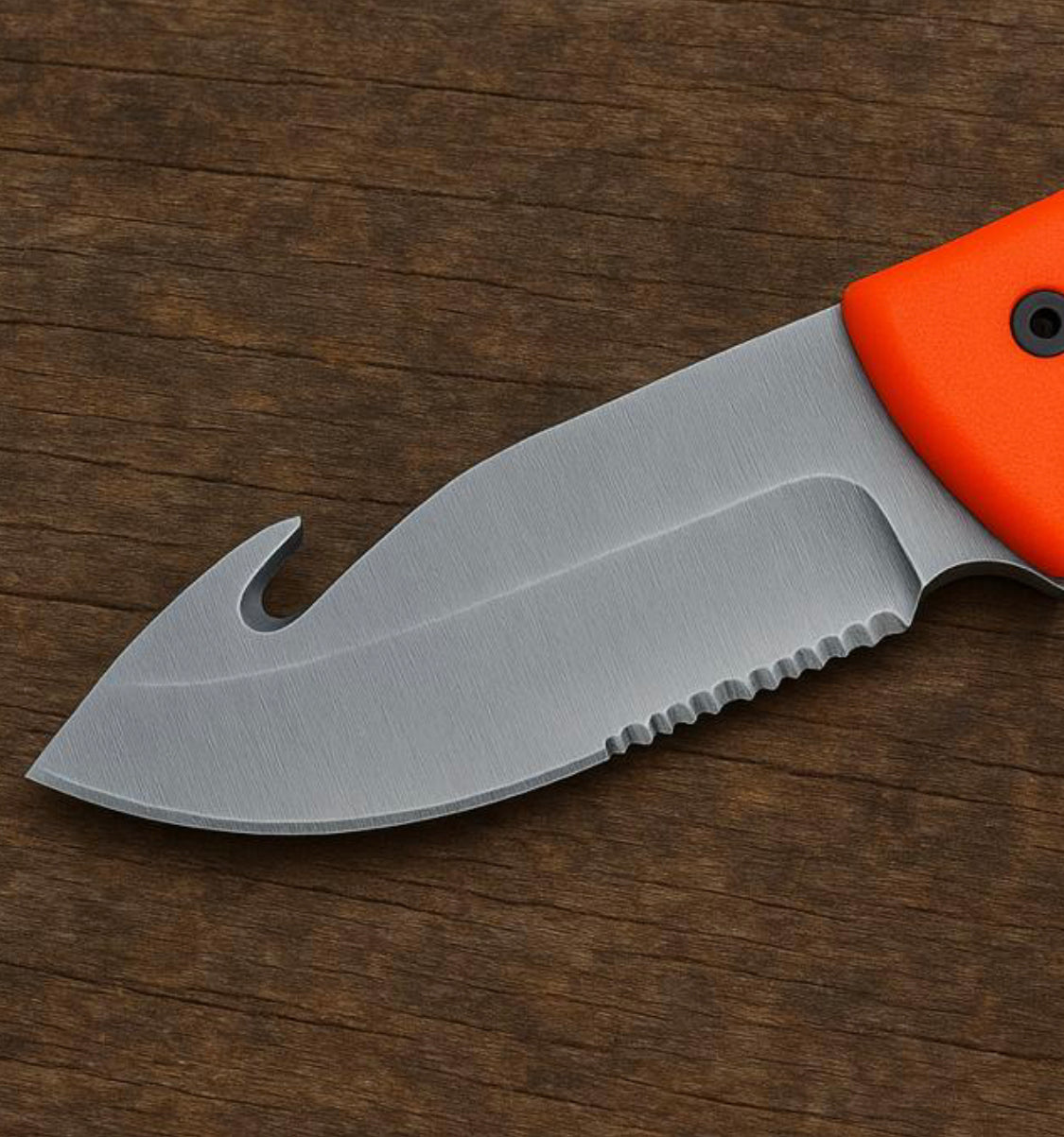 Organic Orange - Handmade Gut Hook Blade Folder Knife