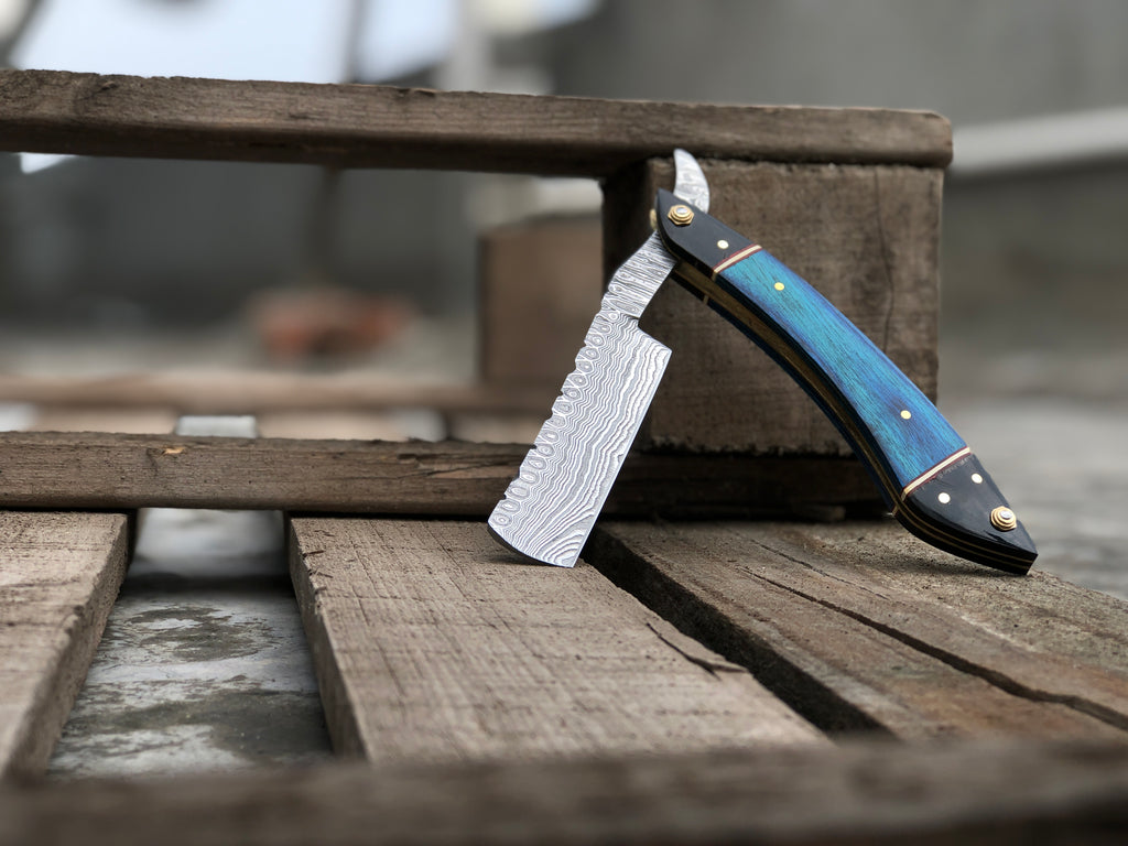 Handmade Damascus Straight Razor