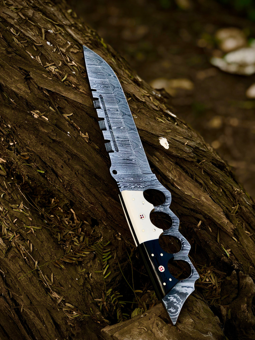 Knuckle Special – Handmade Damascus Steel Knuckle Handle Knife with Sheath