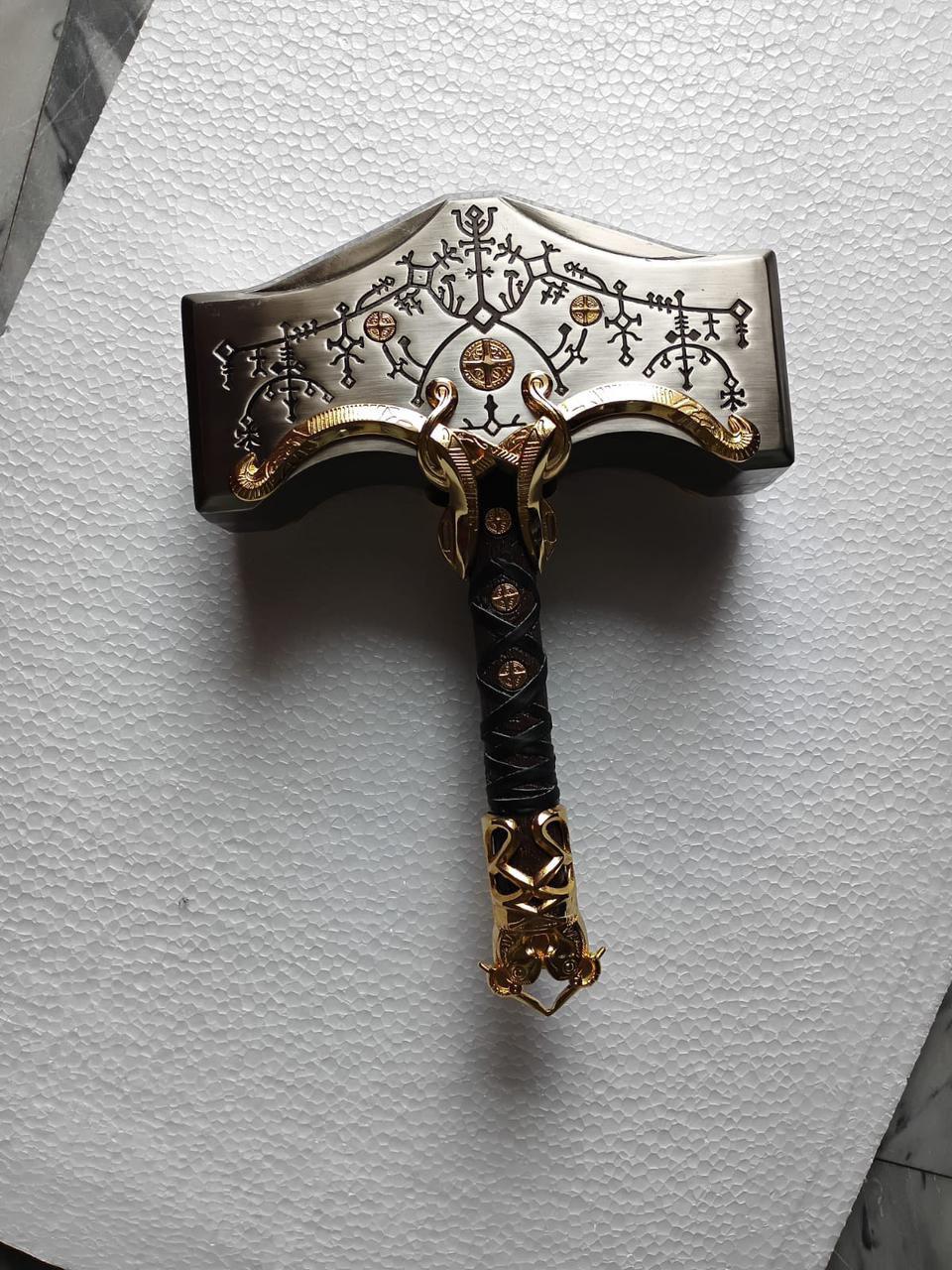 ⚡ ThunderRelic – Handmade Norse Hammer Axe with Wooden Display Box