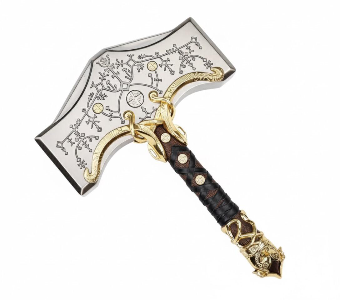 ⚡ ThunderRelic – Handmade Norse Hammer Axe with Wooden Display Box