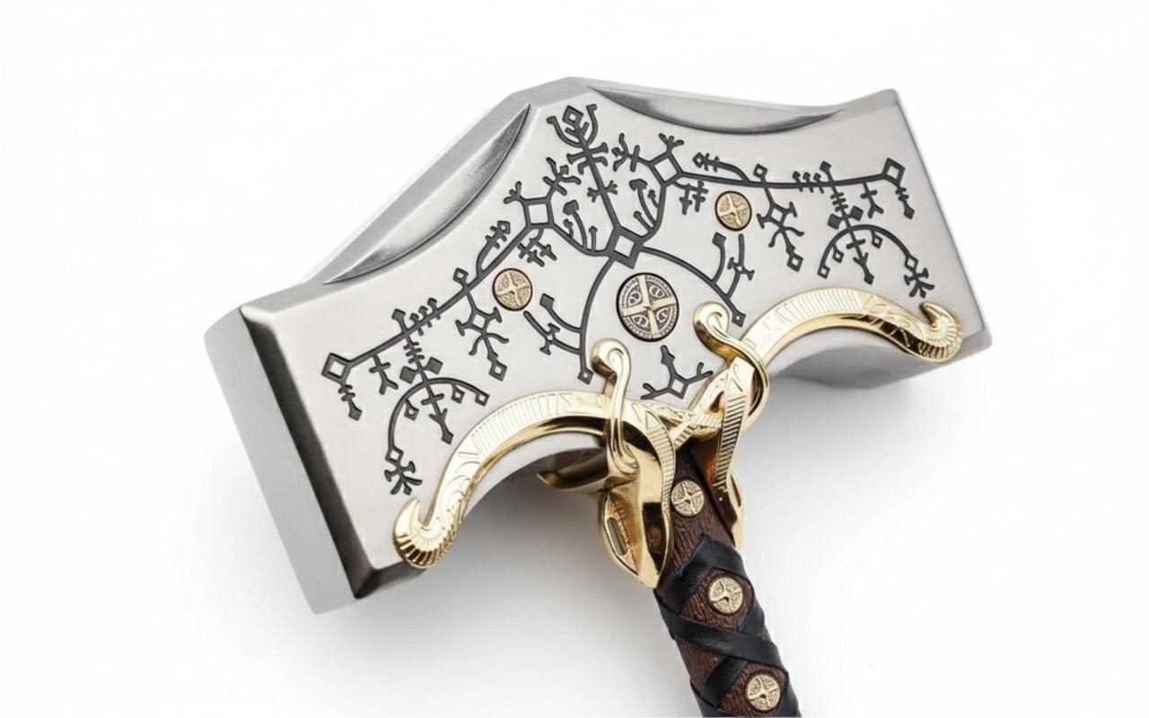 ⚡ ThunderRelic – Handmade Norse Hammer Axe with Wooden Display Box