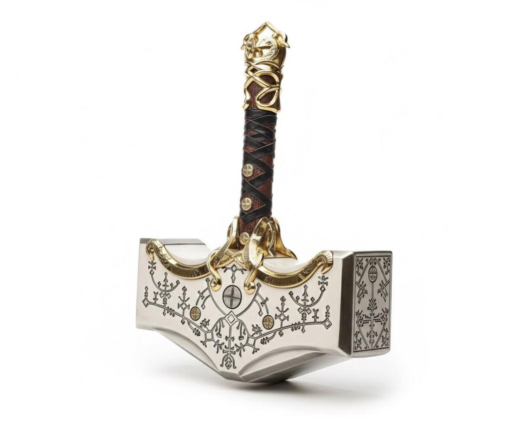 ⚡ ThunderRelic – Handmade Norse Hammer Axe with Wooden Display Box