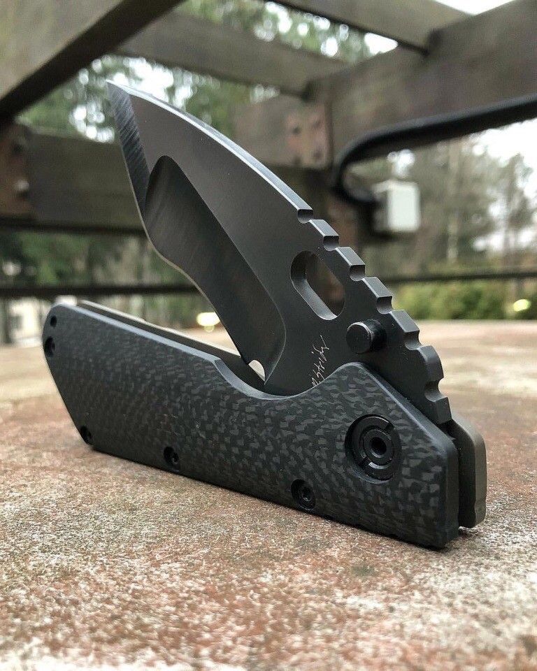 Black Wispier - Handmade Black Coated Premium Folding Knife