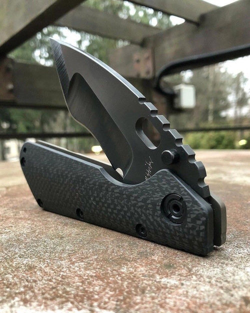 Black Wispier - Handmade Black Coated Premium Folding Knife