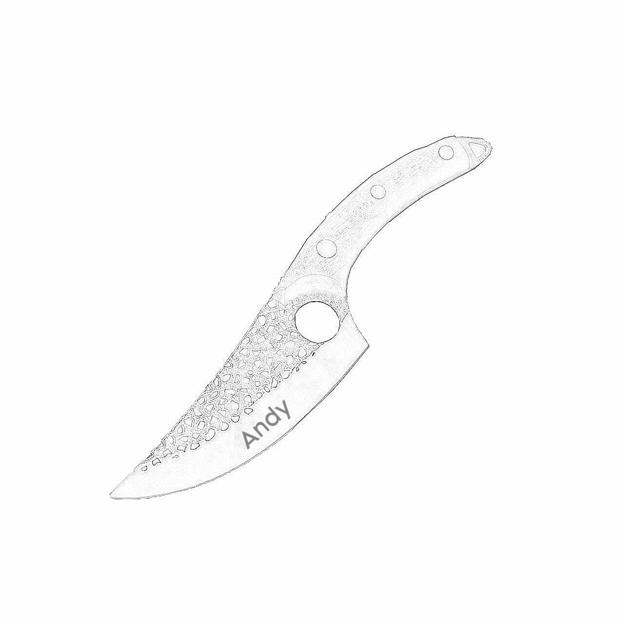 Custom Handmade Knife with Leather Sheath